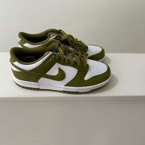 BOYS SIZE 5.5Y GRADE SCHOOL NIKE DUNK LOW WHITE PACIFIC MOSS GREEN FB9109-108